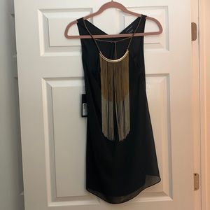 Womens Black Guess by Marciano Mini Dress w/ Chain Detail Small